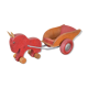 Dejou wood toy, horse and trailer