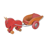 Jouet bois Dejou cheval et remorque