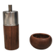 A salt shaker and a pepper mill in teak, made in Denmark 1960-70s