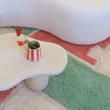 Moroccan Berber rug in green and pink.