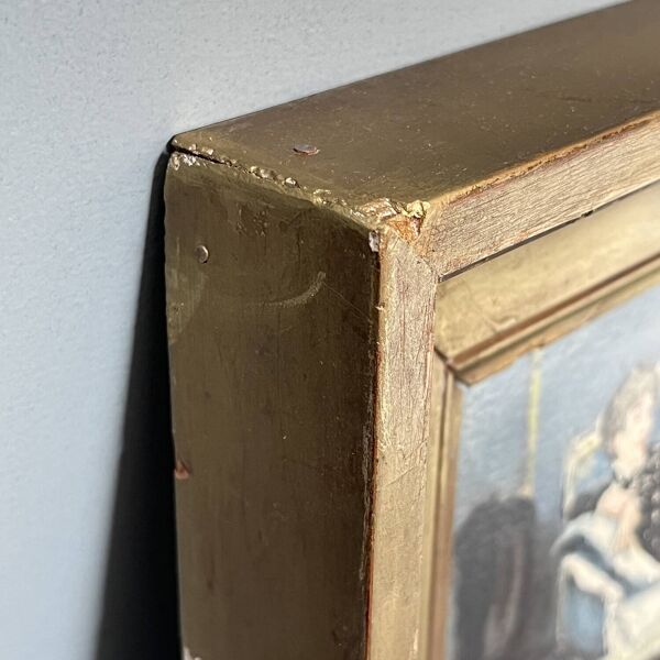 Tableau début XXème ''La lettre'' signé JJB