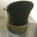 Green velvet toad chair