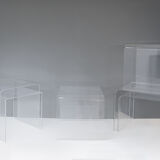6 tables d'appoint en lucite, France, années 1970