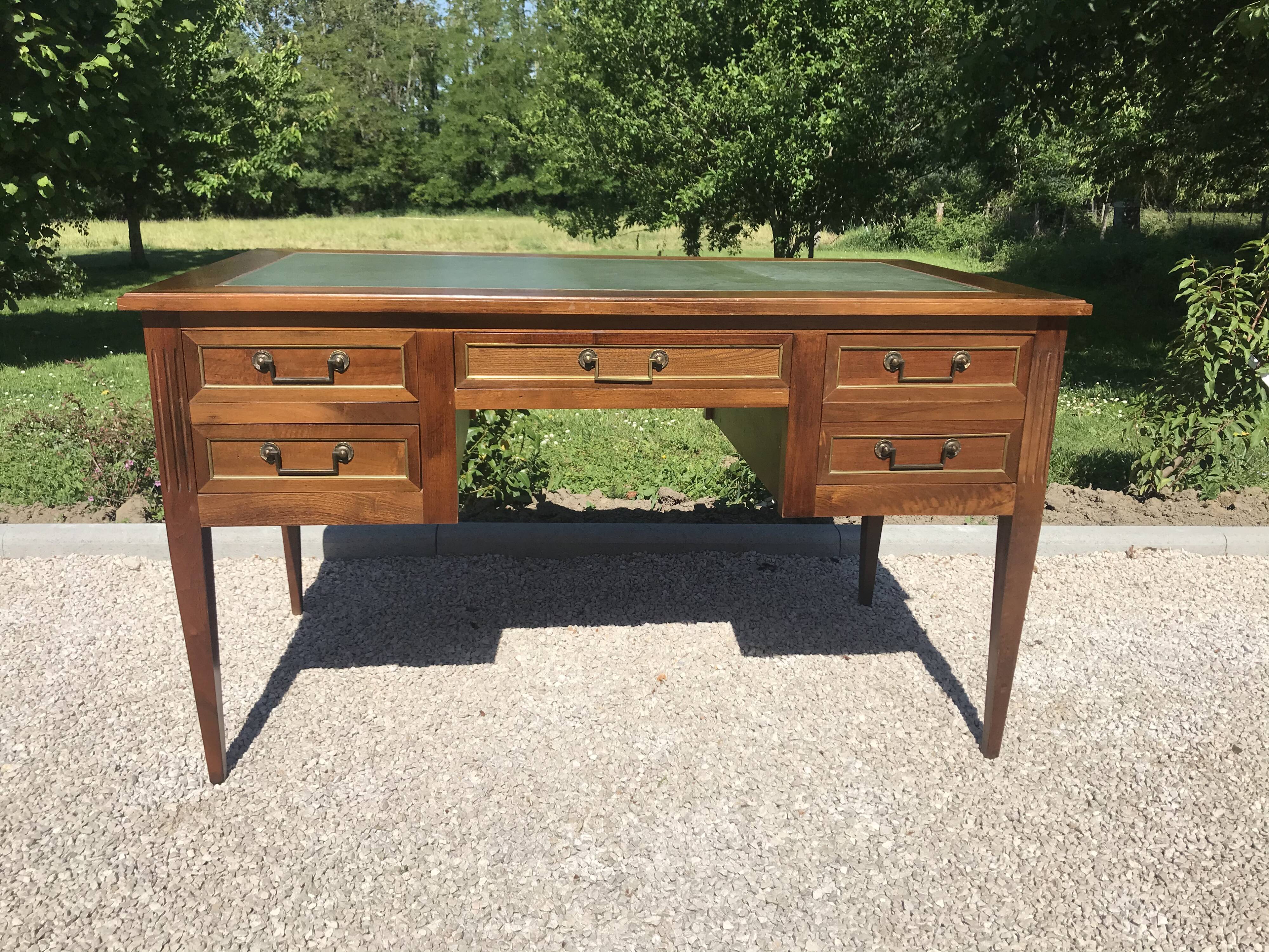 Louis XVI style desk in walnut period 1950