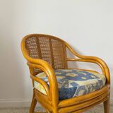 Roche bobois rattan and bamboo armchair