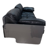 vintage Scandinavian lacquered shell leather lounge