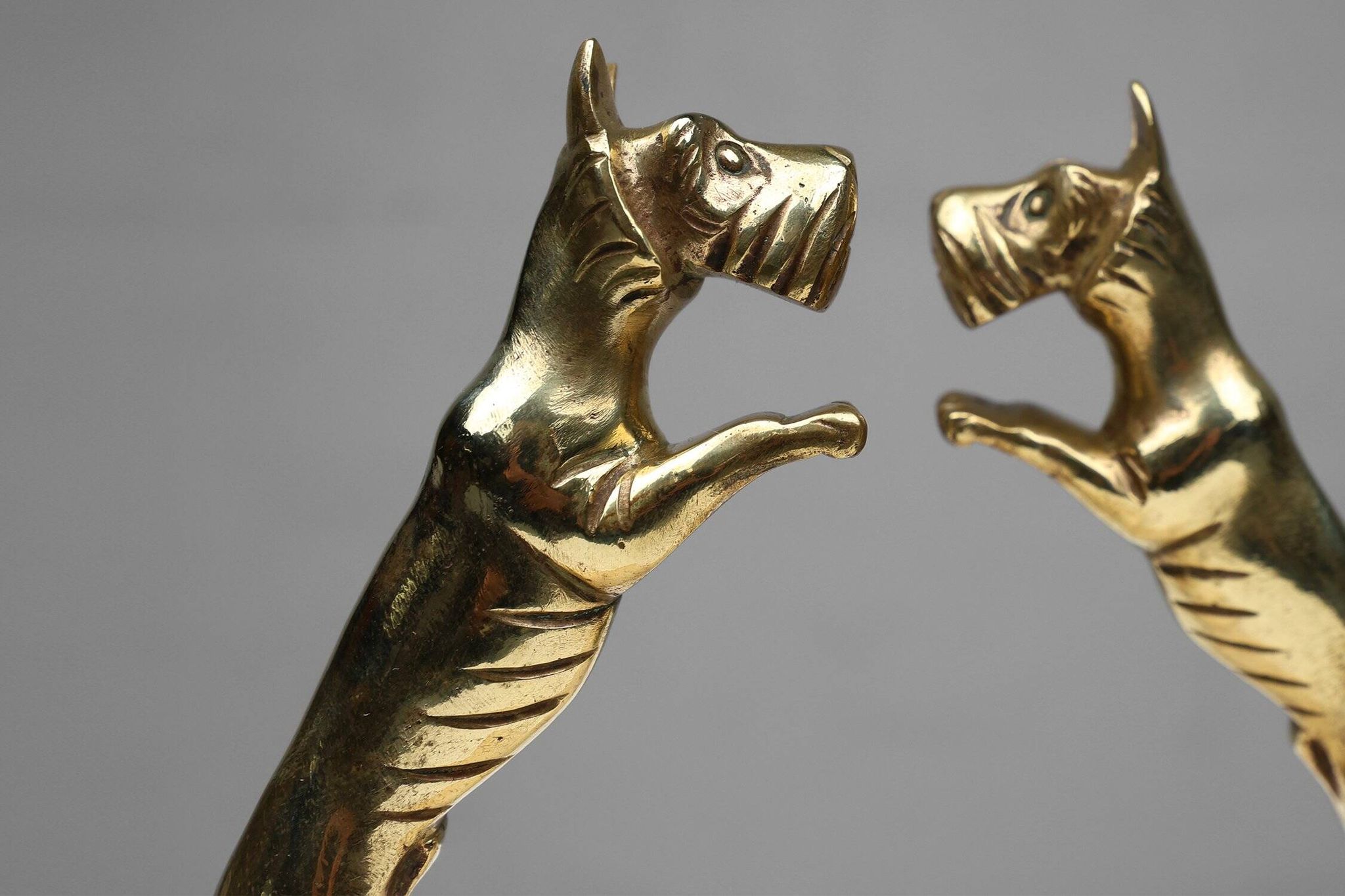 Art Deco Bookends in Copper with Marble Bases, France, 1930s, Set of 2