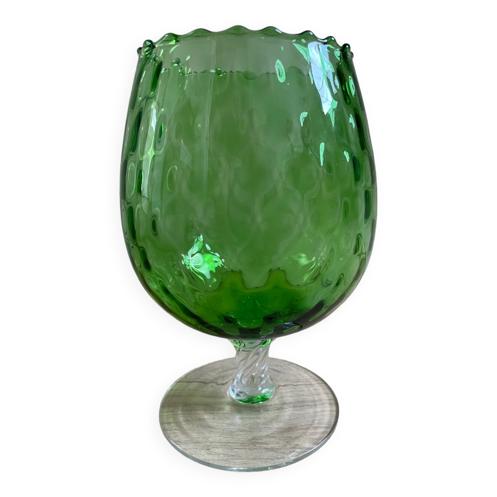 Green glass vase from Empoli