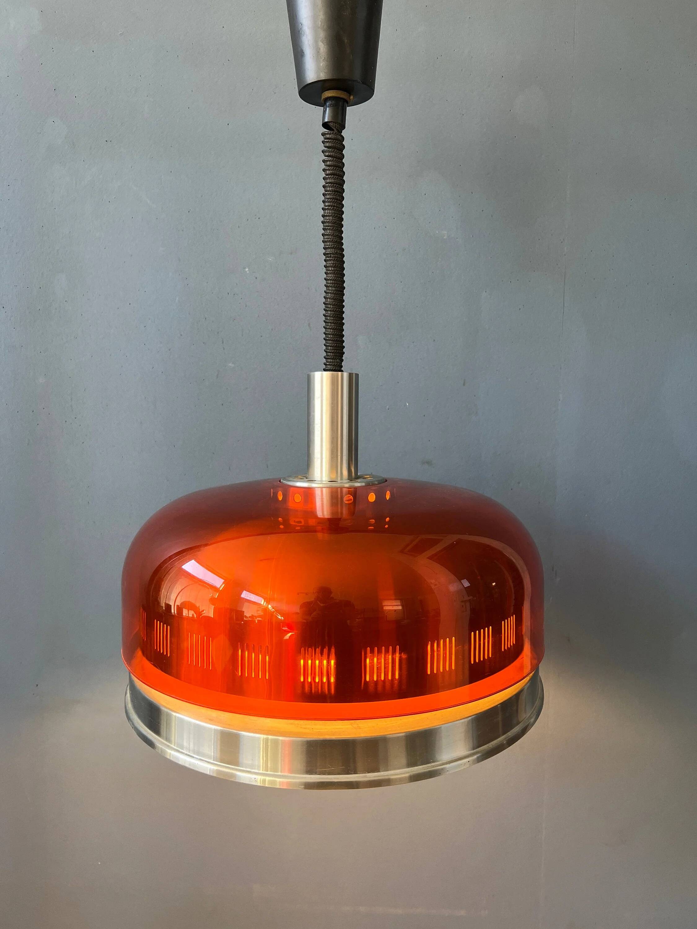 Suspension UFO Space Age orange transparente