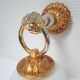 Hand sconce golden metal patinated opaline vintage