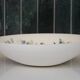 Decorated white earthenware fruit bowl