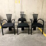 Set of 2 armchairs and 2 chairs "Totem", Torstein Nilsen, Westnofa 1980
