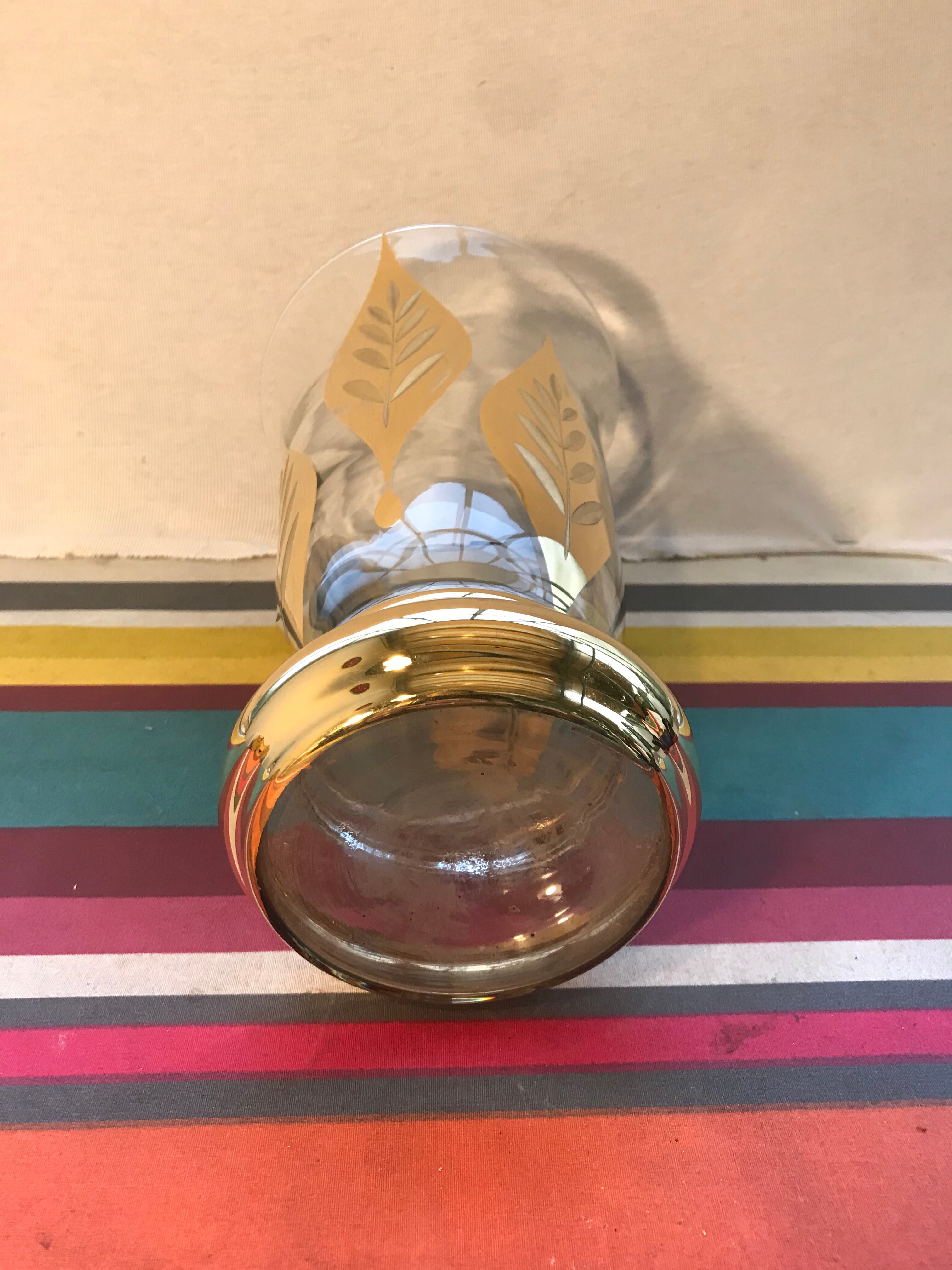 Old FAINS Glassware Vase From BOOM Decor Decelede Dilly Gold Belgium Vintage