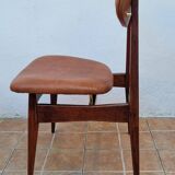 Scandinavian style chair in teak and leather, 1960s