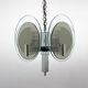 Unique art deco chrome & glass chandelier, 1920's