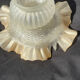 Lampshade lamp, glass tulip, frosted pink froufrou