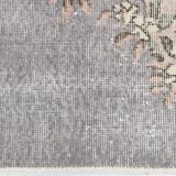 3x6 Gray & Cream Oriental Turkish Vintage Rug, 110x192Cm