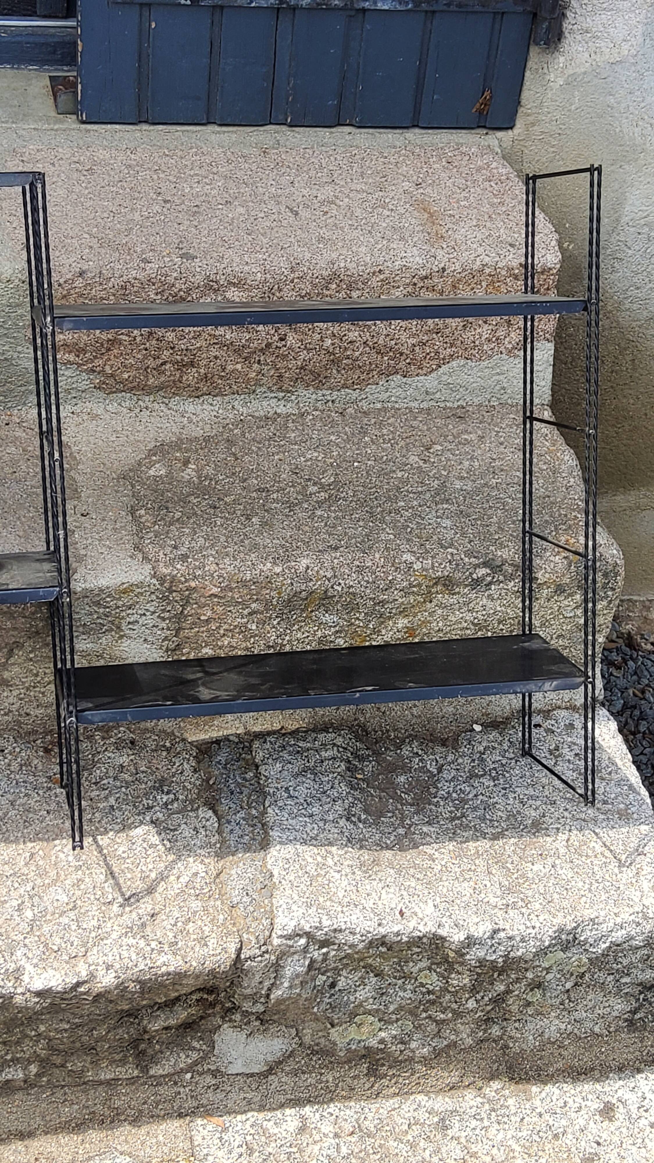 Vintage string wall shelf from the 60s in metal
