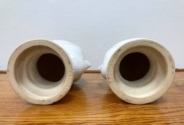 Rare lot de 2 têtes céramique Scheurich West Germany année 50-60