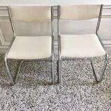 Set of restored vintage chairs with "Luge" feet