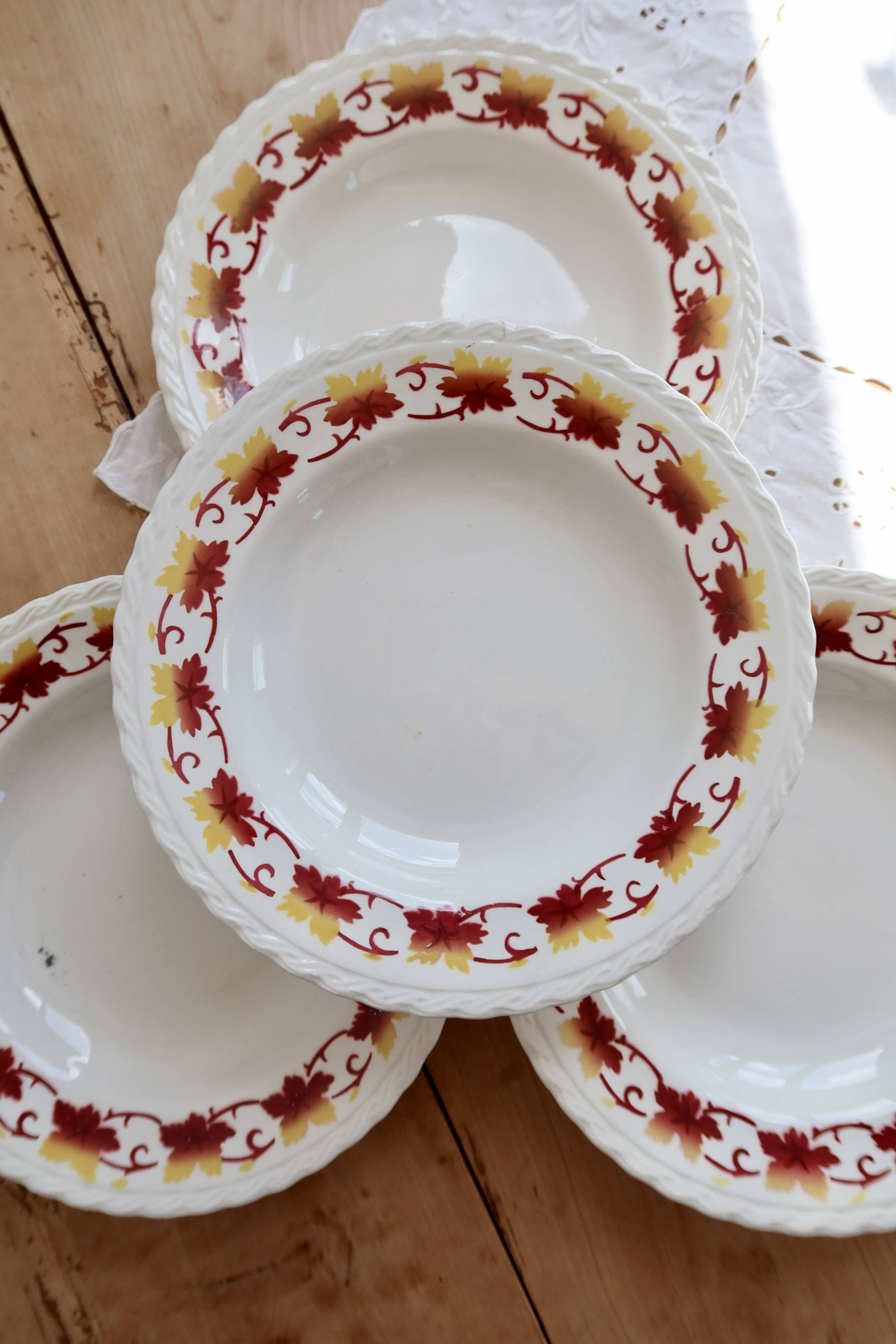 4 vintage deep plates L'Amandinoise Carnac