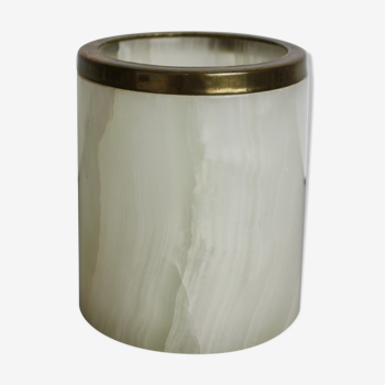 Marble and brass pot
