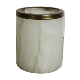 Marble and brass pot