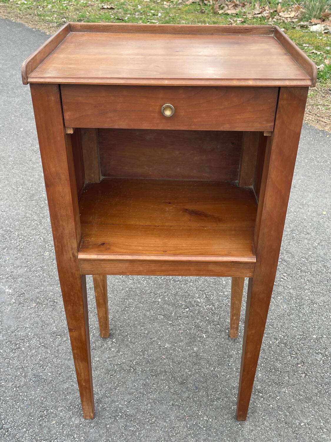 Classic solid wood bedside table