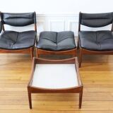 2 Fauteuils - 1 Ottoman - 1 Table basse - Kristian VEDEL - Entièrement restauré