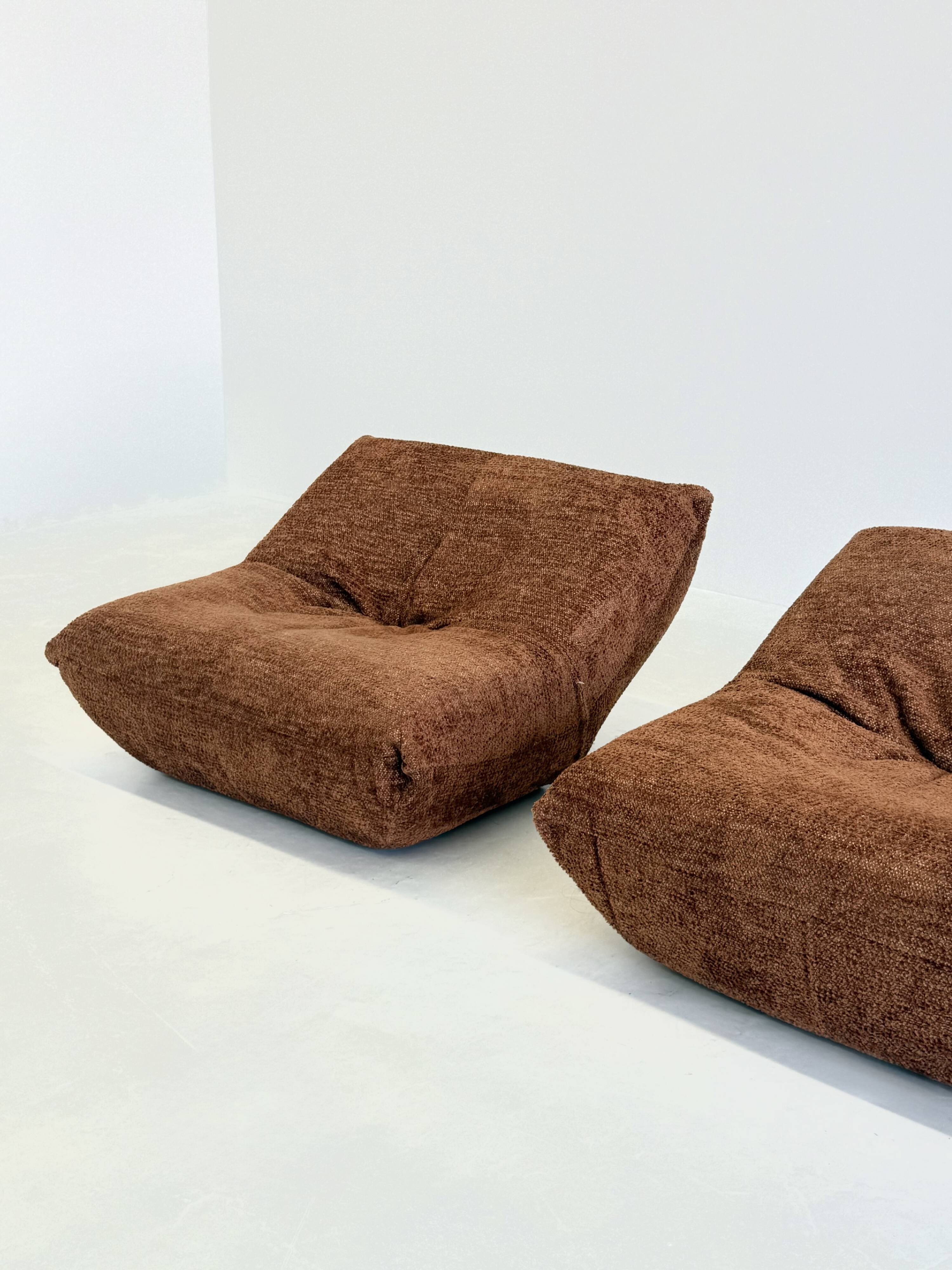 Papillon lounge chairs by Guido Maria Rosati for Giovannetti in rust brown