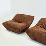 Papillon lounge chairs by Guido Maria Rosati for Giovannetti in rust brown