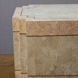 Postmodern marble & brass side table, 1970s