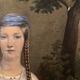Portrait of a young Merovingian woman, enhanced engraving, nineteenth century