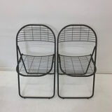 Set of 2 post modern wire chairs by Niels Gammelgaard for Ikea , 1980's