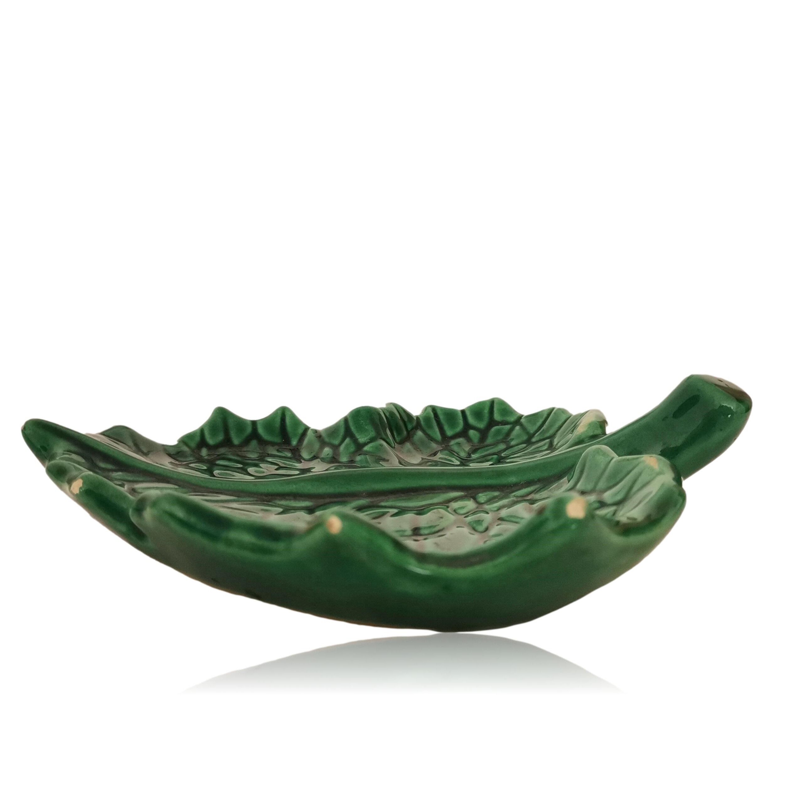 Green leaf trinket bowl by Vallauris
