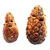 Pair of pineapple-shaped flower picks from the 1960s