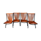 Suite of 4 folding armchairs scoubidou red and tubular black 1960