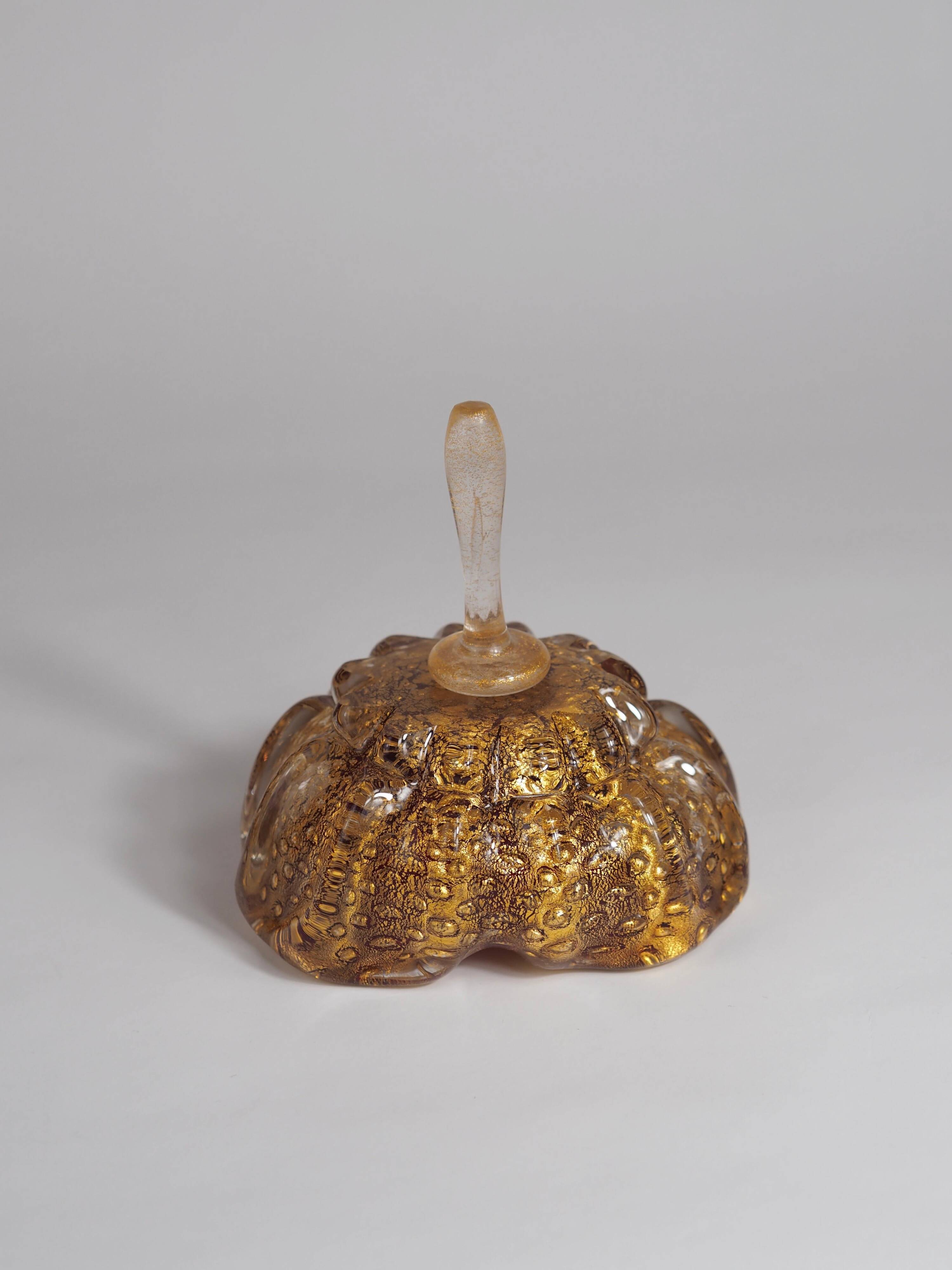 Barovier&Toso Murano "Cordonato d'Oro" Art Glass Bowl and Rare Glass Tamper
