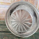 Large amber crystal vase – Engraved floral decoration – 29 cm