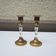 2 antique brass and twisted acrylic candlesticks