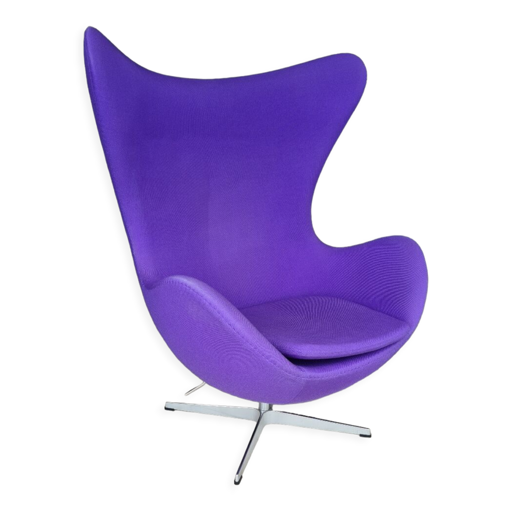 Fauteuil Design Danois Type Egg Bleu Par Anderson Teak - Occasion