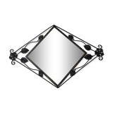 Art Nouveau black iron mirror