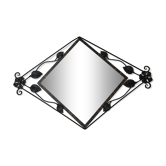 Art Nouveau black iron mirror