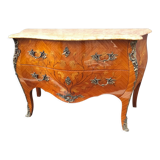 Old style chest of drawers Louis XV marquetry marble top