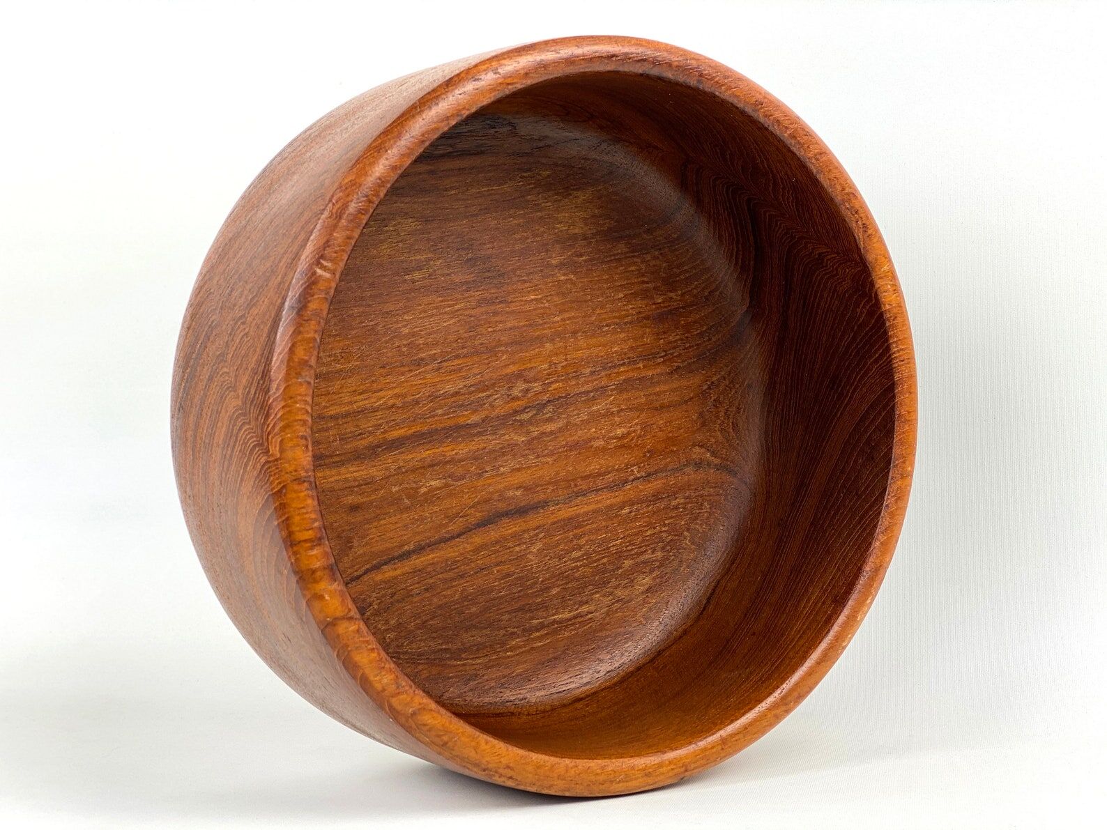 Mid Century Solid Teak Bowl, Danish Design, Vintage Fruit Bowl