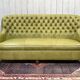 3-seater Chesterfield sofa in olive green leather