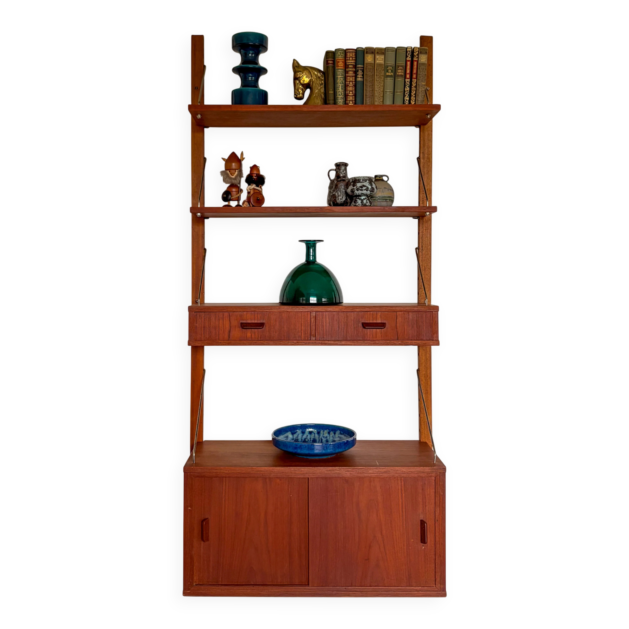Danish wall shelf with one bay