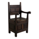 18th century solid oak chest armchair