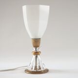 Hexagonal opaline lamp and crystal fan