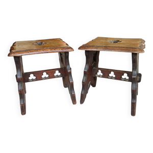 paire anciens tabourets